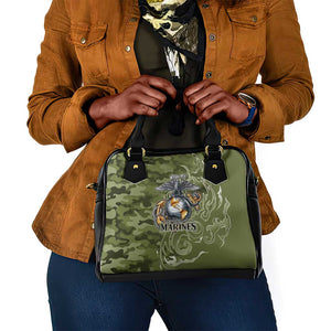 Montford Point Marines Shoulder Handbag Flame Fire Military Green Camo