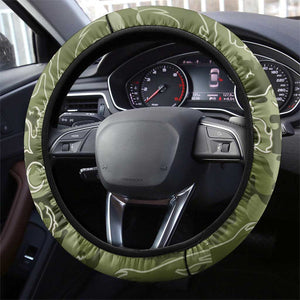 Montford Point Marines Steering Wheel Cover Flame Fire Military Green Camo