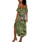 Montford Point Marines Summer Maxi Dress Flame Fire Military Green Camo