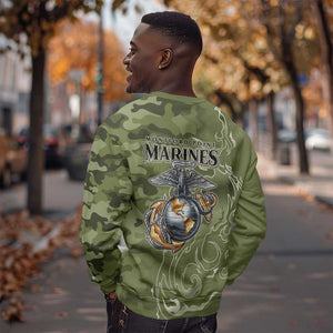 Montford Point Marines Sweatshirt Flame Fire Military Green Camo