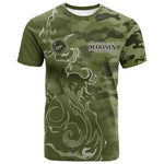 Montford Point Marines T shirt Flame Fire Military Green Camo
