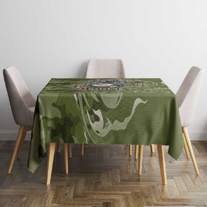 Montford Point Marines Tablecloth Flame Fire Military Green Camo