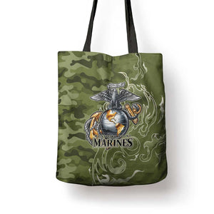 Montford Point Marines Tote Bag Flame Fire Military Green Camo
