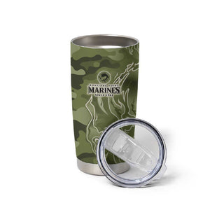 Montford Point Marines Tumbler Cup Flame Fire Military Green Camo