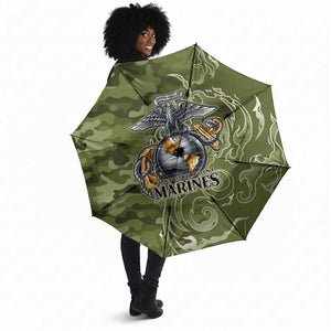 Montford Point Marines Umbrella Flame Fire Military Green Camo
