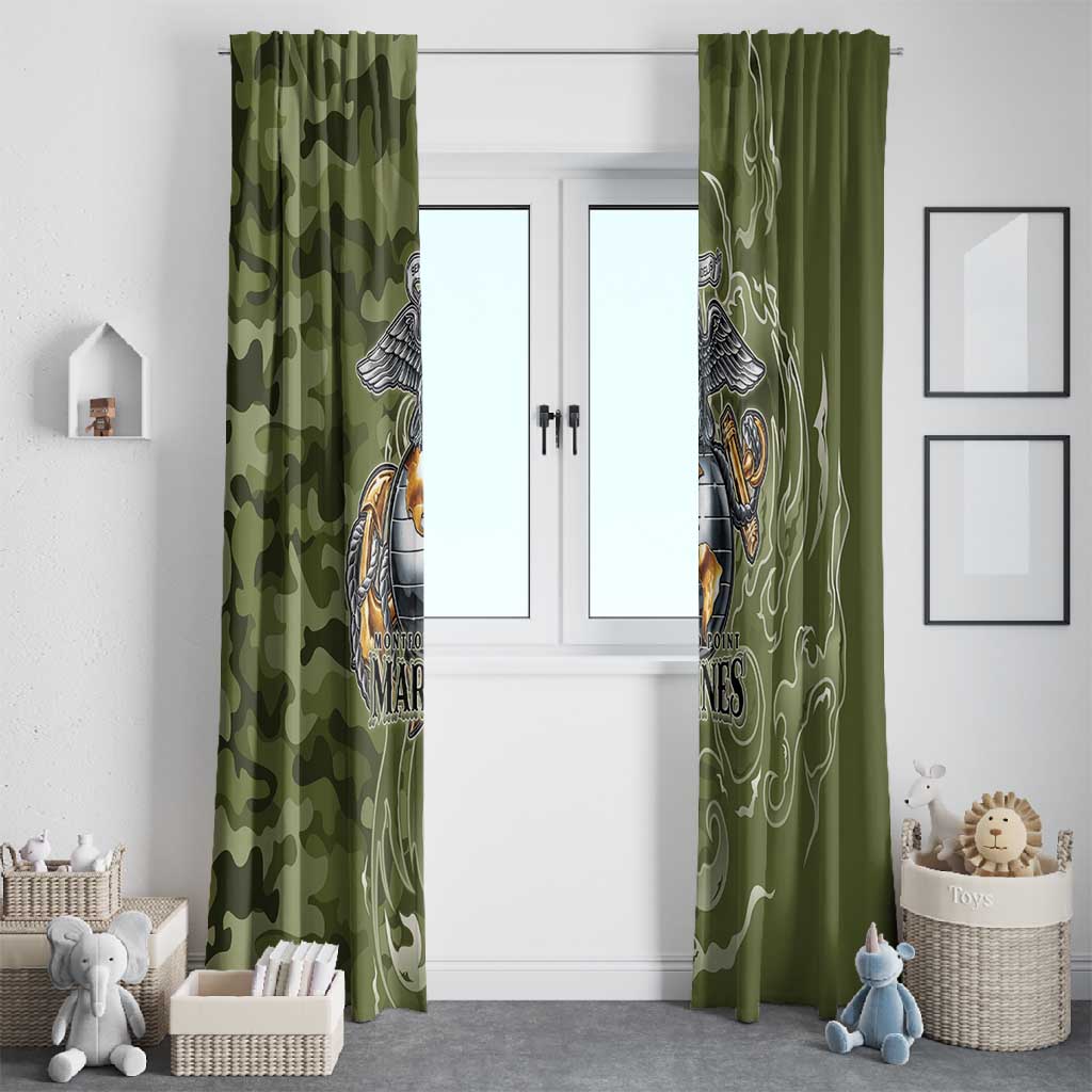 Montford Point Marines Window Curtain Flame Fire Military Green Camo