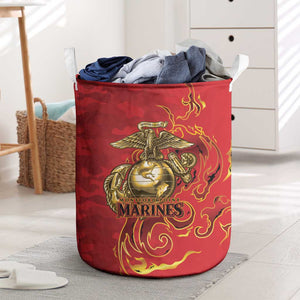 Montford Point Marines Laundry Basket Flame Fire Military Red Camo