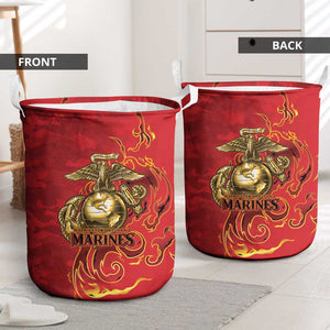 Montford Point Marines Laundry Basket Flame Fire Military Red Camo