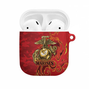 Montford Point Marines AirPods Case Flame Fire Military Red Camo