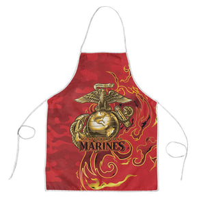Montford Point Marines Apron Flame Fire Military Red Camo