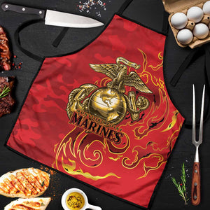 Montford Point Marines Apron Flame Fire Military Red Camo