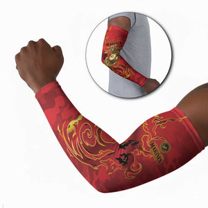Montford Point Marines Arm Sleeves Flame Fire Military Red Camo