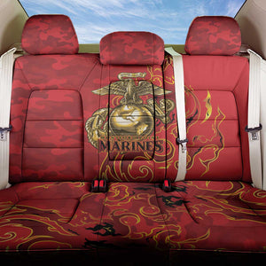 Montford Point Marines Back Car Seat Cover Flame Fire Military Red Camo