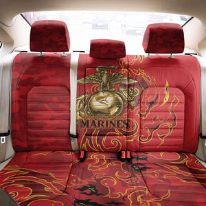Montford Point Marines Back Car Seat Cover Flame Fire Military Red Camo