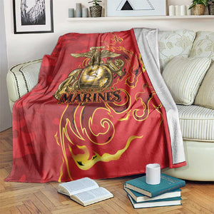 Montford Point Marines Blanket Flame Fire Military Red Camo