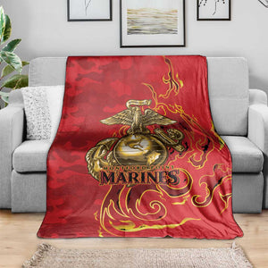 Montford Point Marines Blanket Flame Fire Military Red Camo