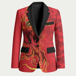 Montford Point Marines Blazer Flame Fire Military Red Camo
