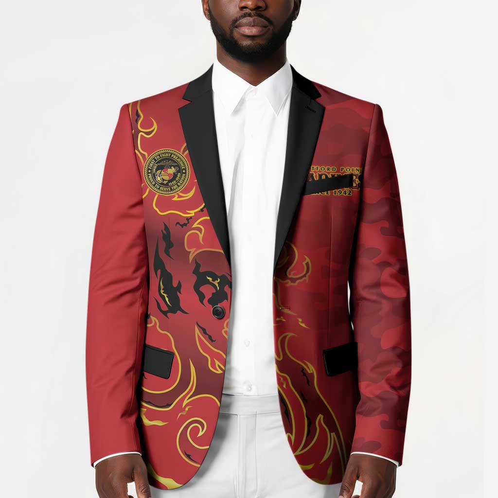 Montford Point Marines Blazer Flame Fire Military Red Camo