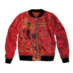 Montford Point Marines Bomber Jacket Flame Fire Military Red Camo