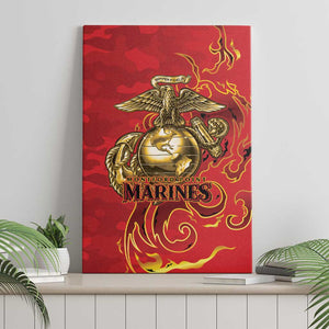 Montford Point Marines Canvas Wall Art Flame Fire Military Red Camo