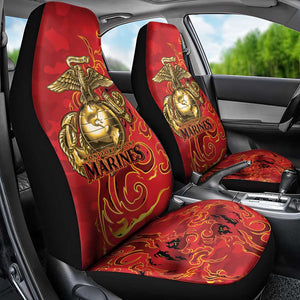 Montford Point Marines Car Seat Cover Flame Fire Military Red Camo