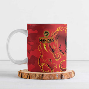 Montford Point Marines Ceramic Mug Flame Fire Military Red Camo