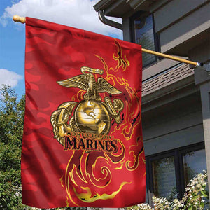 Montford Point Marines Garden Flag Flame Fire Military Red Camo