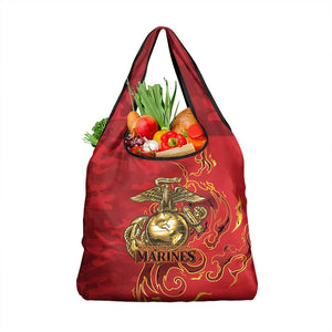 Montford Point Marines Grocery Bag Flame Fire Military Red Camo
