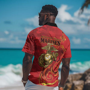 Montford Point Marines Hawaiian Shirt Flame Fire Military Red Camo
