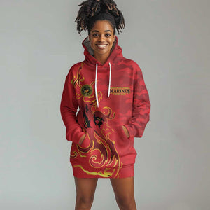 Montford Point Marines Hoodie Dress Flame Fire Military Red Camo
