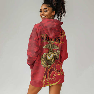 Montford Point Marines Hoodie Dress Flame Fire Military Red Camo