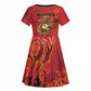 Montford Point Marines Kid Short Sleeve Dress Flame Fire Military Red Camo