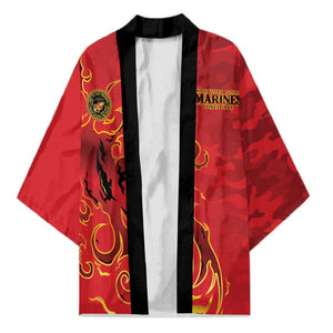 Montford Point Marines Kimono Flame Fire Military Red Camo