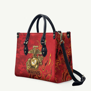 Montford Point Marines Leather Bag Flame Fire Military Red Camo