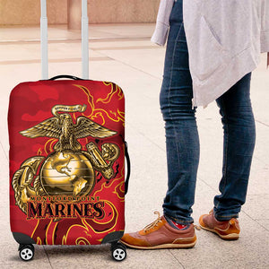 Montford Point Marines Luggage Cover Flame Fire Military Red Camo