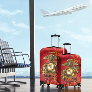 Montford Point Marines Luggage Cover Flame Fire Military Red Camo