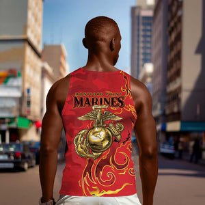 Montford Point Marines Men Tank Top Flame Fire Military Red Camo