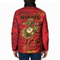 Montford Point Marines Padded Jacket Flame Fire Military Red Camo