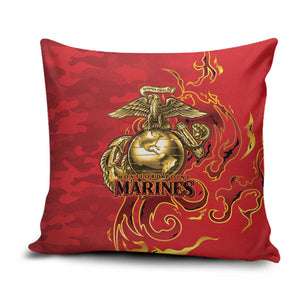 Montford Point Marines Pillow Cover Flame Fire Military Red Camo