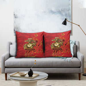 Montford Point Marines Pillow Cover Flame Fire Military Red Camo