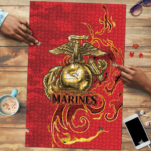 Montford Point Marines Puzzle Flame Fire Military Red Camo