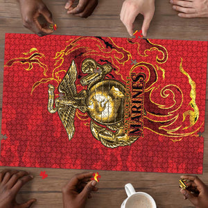 Montford Point Marines Puzzle Flame Fire Military Red Camo