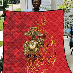 Montford Point Marines Quilt Flame Fire Military Red Camo