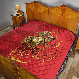 Montford Point Marines Quilt Flame Fire Military Red Camo