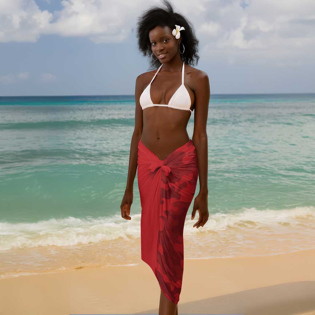 Montford Point Marines Sarong Flame Fire Military Red Camo