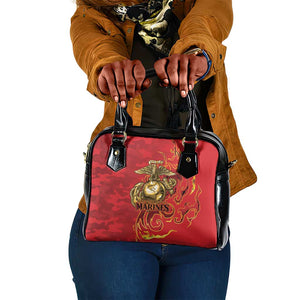 Montford Point Marines Shoulder Handbag Flame Fire Military Red Camo