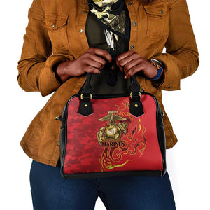 Montford Point Marines Shoulder Handbag Flame Fire Military Red Camo