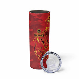 Montford Point Marines Skinny Tumbler Flame Fire Military Red Camo