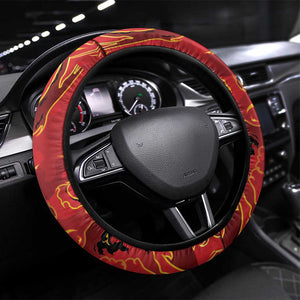 Montford Point Marines Steering Wheel Cover Flame Fire Military Red Camo