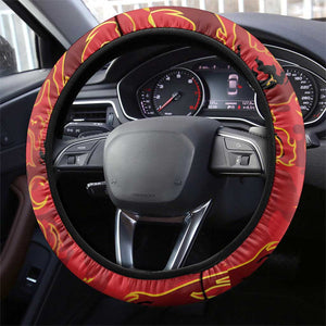 Montford Point Marines Steering Wheel Cover Flame Fire Military Red Camo